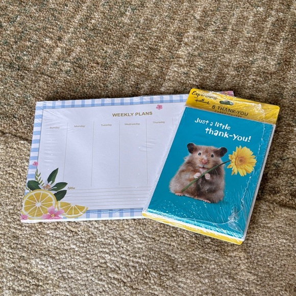 NWT Weekly Planner and Thank-You Cards Set - Blue and Yellow - Picture 7 of 7